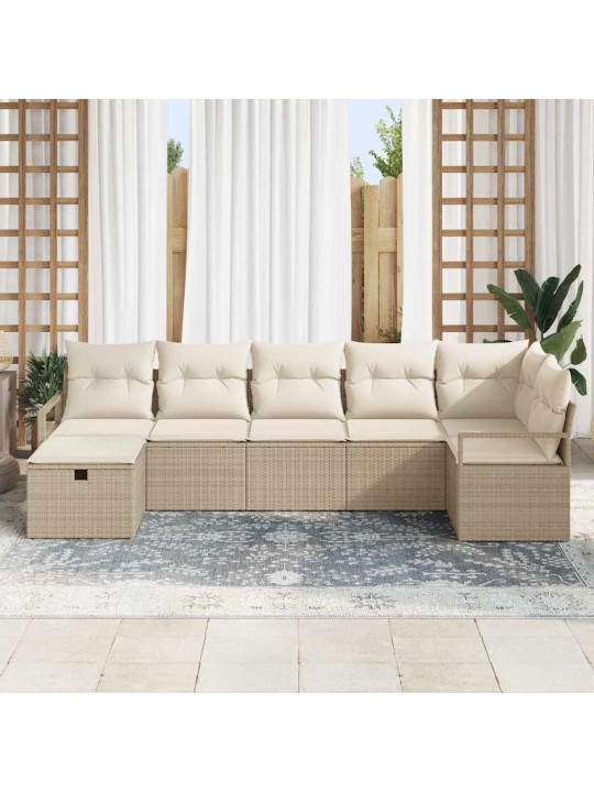 Aia diivanikomplekt 7 tk beež ja kreemjas 287 x 122 x 85 cm