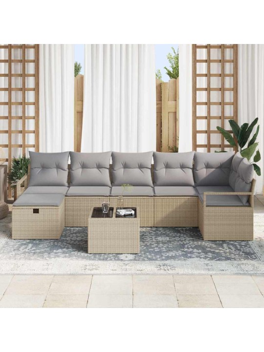 Aia diivanikomplekt 8 tk beež ja helehall 287 x 122 x 85 cm