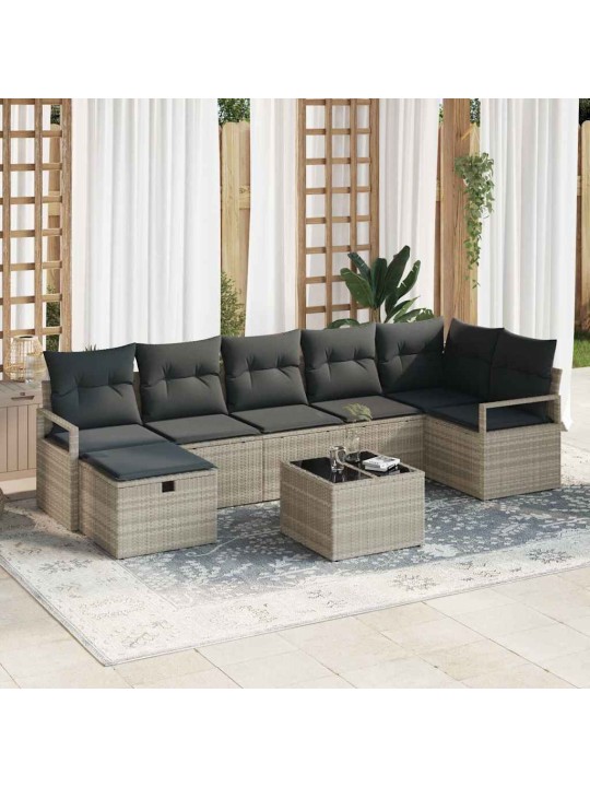 Aia diivanikomplekt padjaga 8 tk helehall 287 x 122 x 85 cm