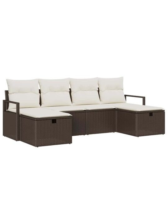 Aia diivanikomplekt 6 tk pruun ja kreemjas 230 x 117 x 85 cm