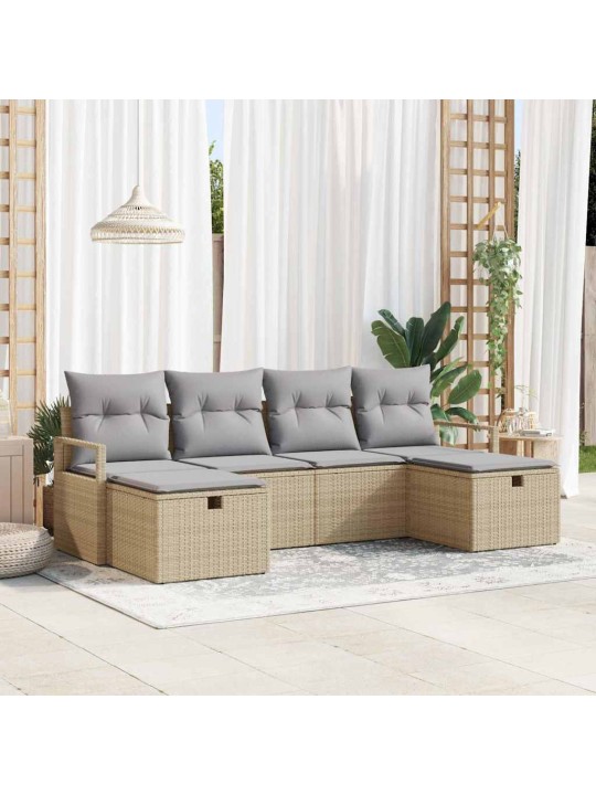 Aia diivanikomplekt 6 tk beež ja helehall 230 x 117 x 85 cm