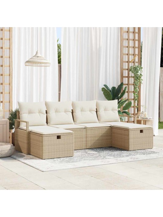 Aia diivanikomplekt 6 tk beež ja kreemjas 230 x 117 x 85 cm
