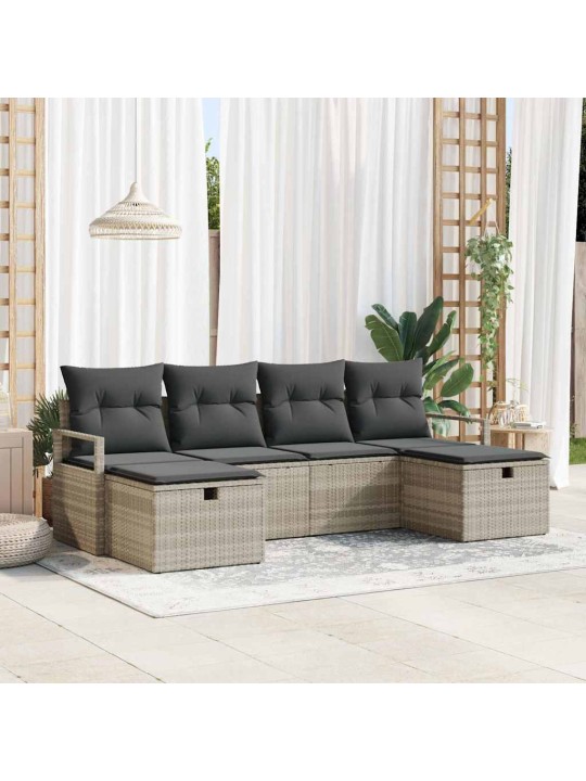 Aia diivanikomplekt padjaga 6 tk helehall 230 x 117 x 85 cm