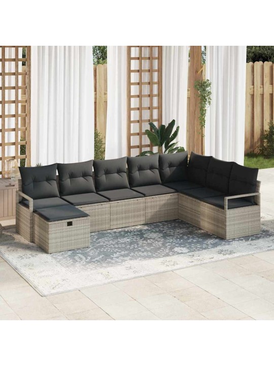 Aia diivanikomplekt padjaga 8 tk helehall 287 x 177 x 85 cm