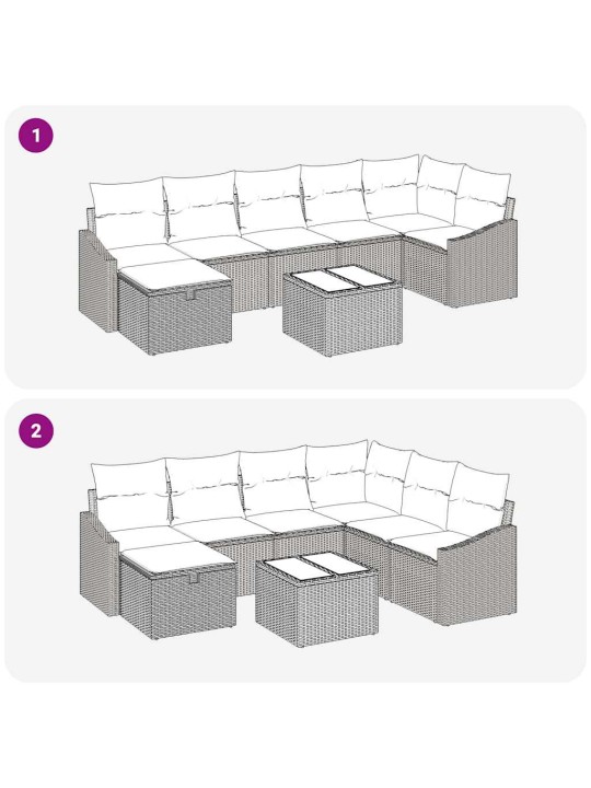 Aia diivanikomplekt padjaga 8 tk hall polürooster