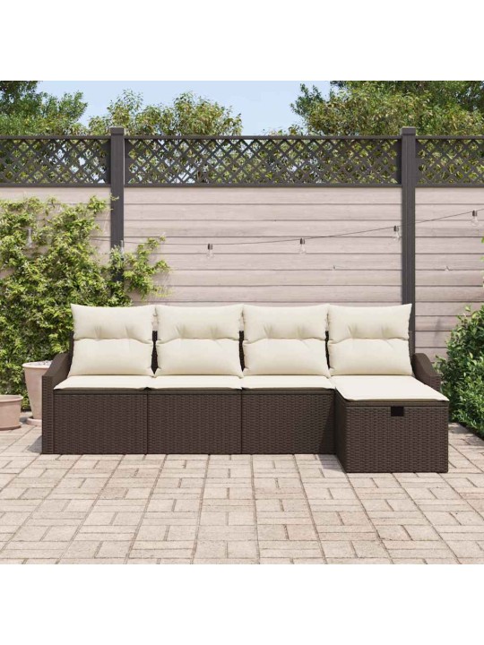 Aia diivanikomplekt 5 tk pruun 233 x 117 x 85 cm polürooster