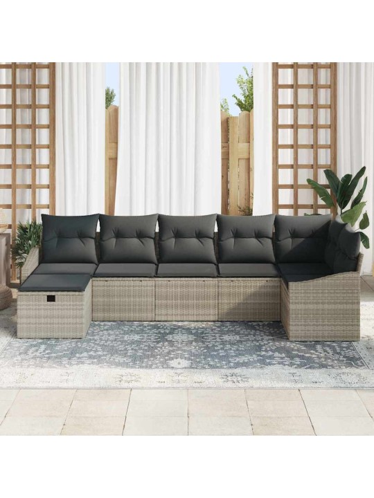 Aia diivanikomplekt 7 tk helehall 55 x 62 x 69 cm polürooster