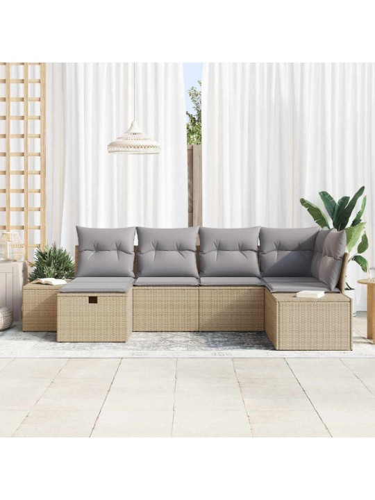 Aia diivanikomplekt 6 tk beež 55 x 62 x 69 cm polürooster