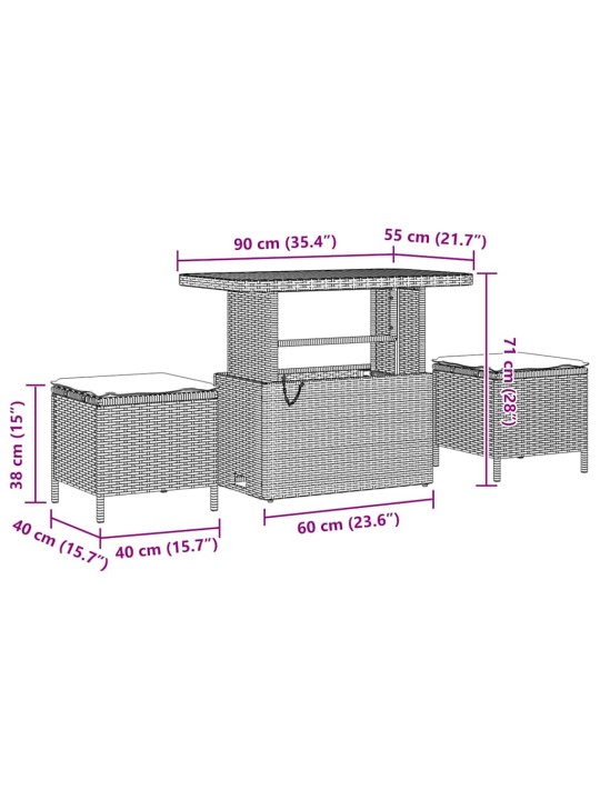 Aia diivanikomplekt 12 tk hall polürotang