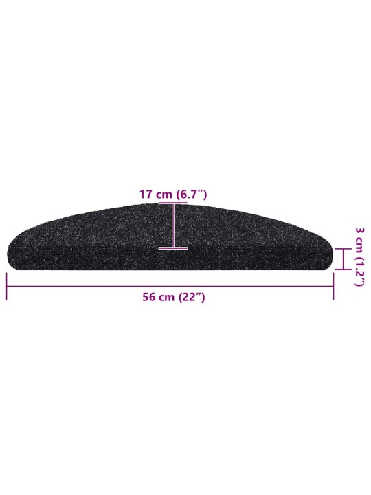 ISELIIMUVAD TREPIVAIBAD 20 TK, MUST, 56 X 17 X 3 CM