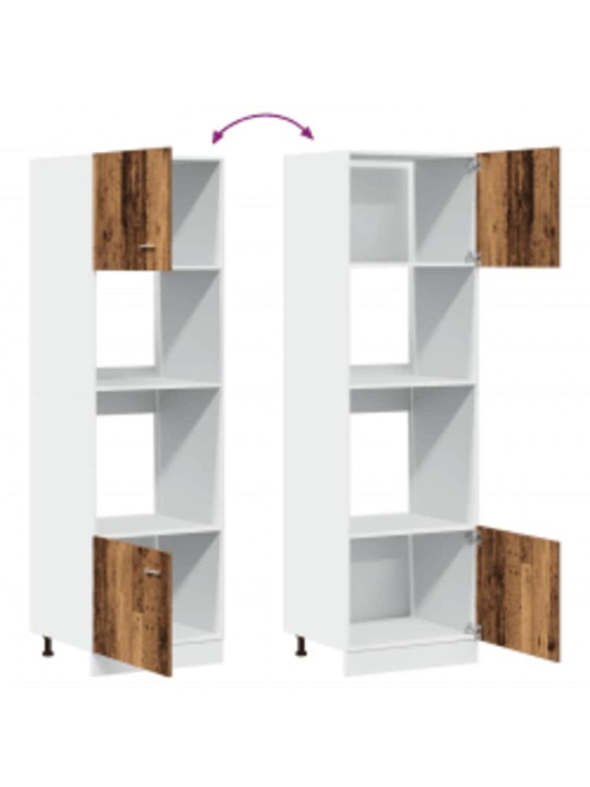 MIKROLAINEKAPP “LYON” OLD WOOD 60X57X207 CM ENGINEERED WOOD