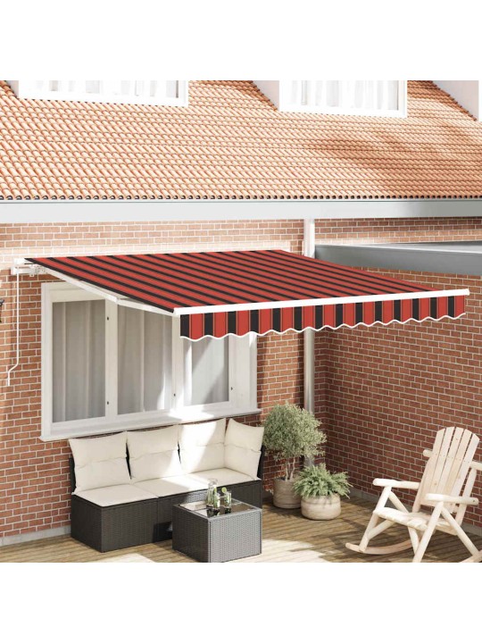 Sissetõmmatav varikatus oranž ja pruun 350 x 250 cm kangas