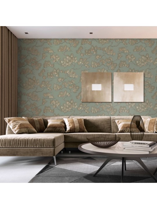 Dutch wallcoverings tapeet, männipuu, roheline