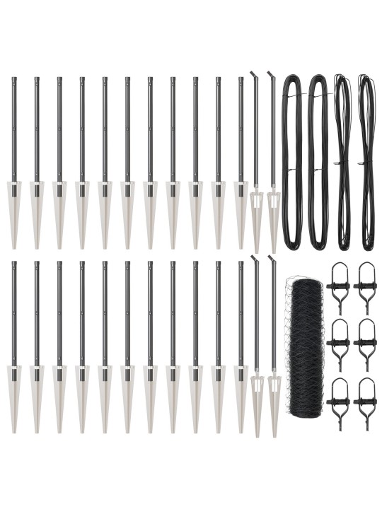 KUUSNURKNE AED HALL 1X50 M TERAS, AEDADE POSTID NURGAGA 13 TK Ø32 MM 120 CM GALVANISEERITUD TERAS