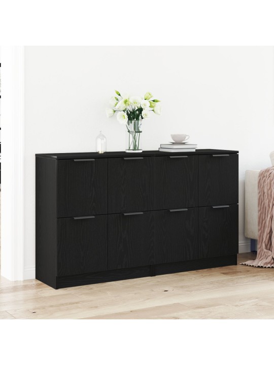 KÜLMKAPID 2 TK MUST TAMME 60X30X70 CM TÖÖDELDUD PUIT
