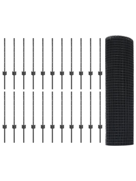 KEERMESTATUD TRAADI PIIRE KOOS 22 U-POSTIGA HALL 0.6X50 M TERAS