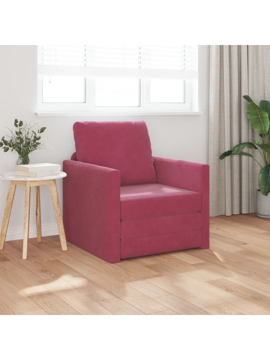 PÕRANDADIIVAN 2-IN-1 BURGUNDIAPUNANE 74X77X81 CM VELVET