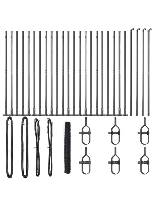 KUUSNURKNE AED HALL 1.2X50 M TERAS, AIA POSTID KOOS ALUSPINKADEGA 13 TK Ø32MM 68.5CM GALVANISEERITUD TERAS