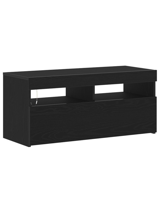 TV KAPP LED-VALGUSTITEGA, MUST TAMMES, 90X35X40 CM, TEHISPUIT
