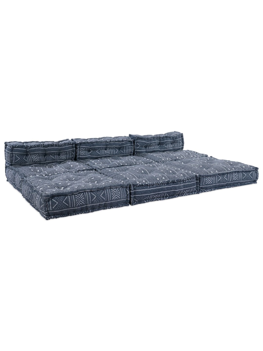 4-kohaline modulaarne pouf diivan, muudetav indigo kangas