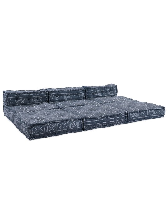 4-kohaline modulaarne pouf diivan, muudetav indigo kangas