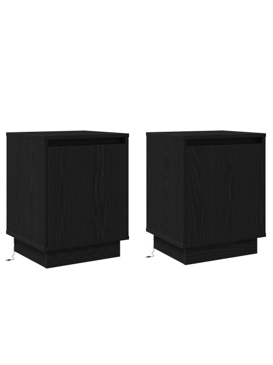 ÖÖKAPPID LED-VALGUSTUSEGA 2 TK MUST 39X34,5X50 CM