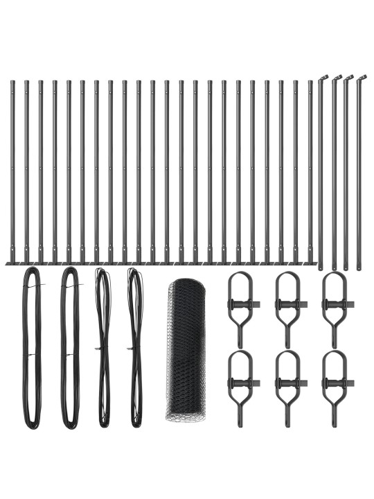 KUUSNURGA AED HALL 0.8X50 M TERAS, AEDIKUT POSTID ALUSTEGA 13 TK Ø32MM 90CM GALVANISEERITUD TERAS
