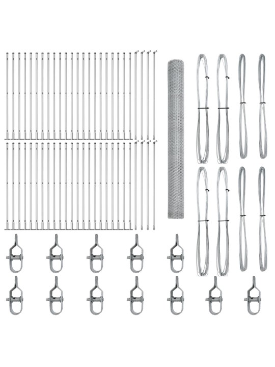 KUUSNURKNE AED 1.4X100 M GALVANISEERITUD TERAS, AIA POSTID BAASPLAATIDEGA 13 TK Ø32MM 78.5CM GALVANISEERITUD TERAS