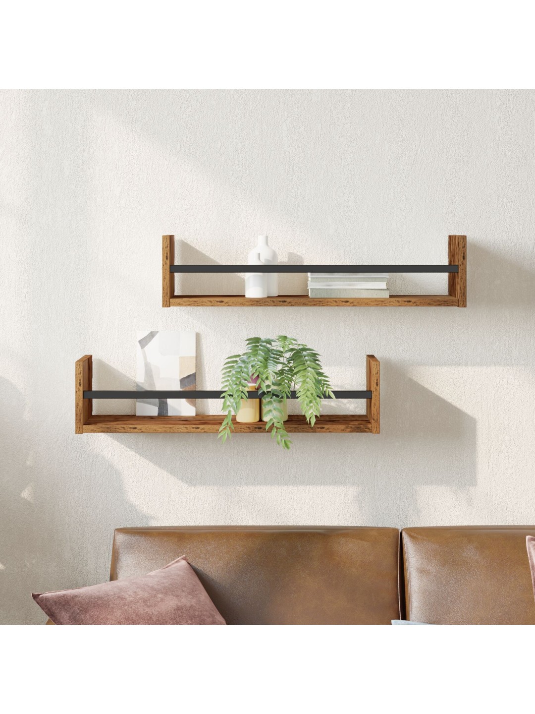 SEINA RIIULID 2 TK VANADE PUIT 60X16X14 CM TÖÖDELDUD PUIT