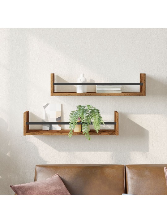SEINA RIIULID 2 TK VANADE PUIT 60X16X14 CM TÖÖDELDUD PUIT