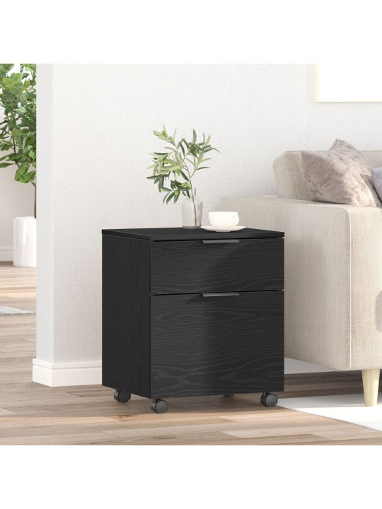 MOBILNE FAILIKAPP RATASTEL MUST TAMME 45X38X54 CM