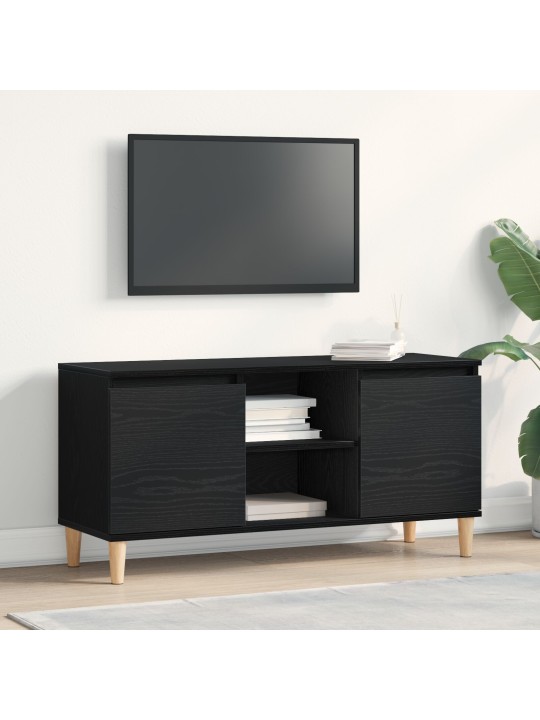 TV KAPIKENE PUIDUST JALAGA MUST TAMM 102X35X50 CM