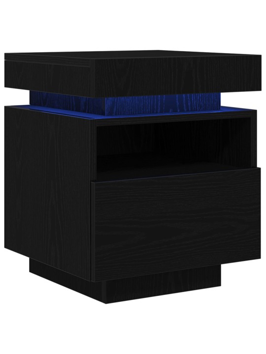 ÖÖKAPP LED-VALGUSTIDEGA 2 TK MUST TAMME 40X39X48,5 CM