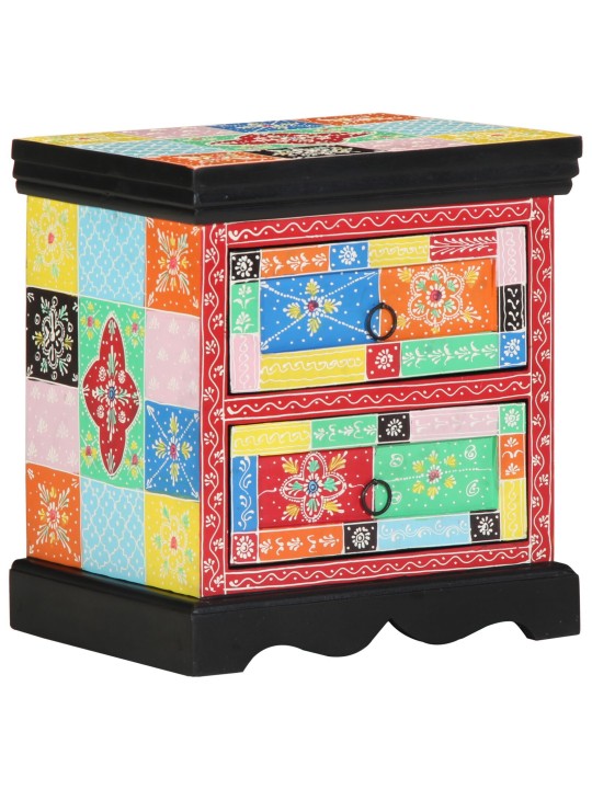 ÖÖKAPP 2 TK MITMEVÄRVILINE 40X35X45 CM TÖÖDELDUD PUIDUST