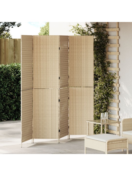 TOA JAGAJA 4 PANEELI KLAPP-BEEZ 196X180 CM POLÜ RATTAN