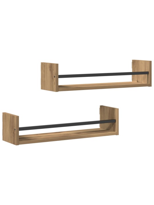 SEINALE PAIGALDATAVAD RIIULID 2 TK KUNSTNIKU TAMM 60X16X14 CM TÖÖDELDUD PUIT