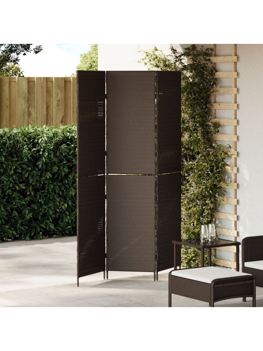 TUBA JAGAJA 3 PANEELI KOKKURÄÄTUD PRUUN 146X180 CM POLÜ RATTAN