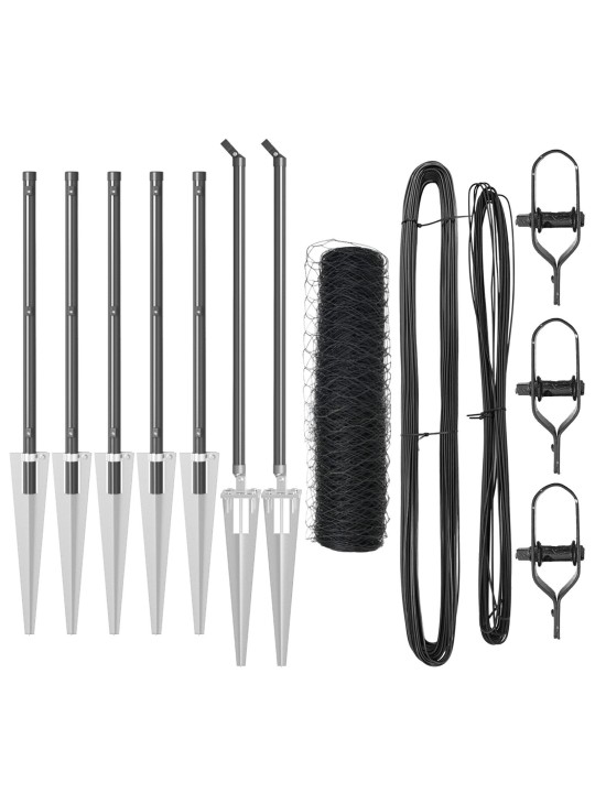 KUUSNURKNE AED HALL 0.5X10 M TERAS, AIA POSTID KLAMBER 7 TK Ø32 MM 80 CM GALVANISEERITUD TERAS