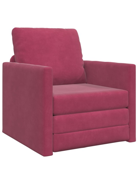 PÕRANDADIIVAN 2-IN-1 BURGUNDIAPUNANE 74X77X81 CM VELVET