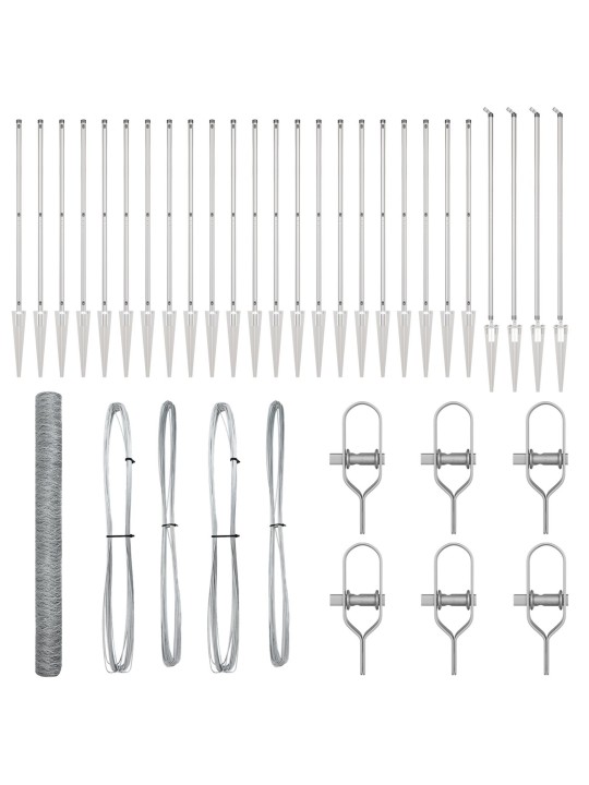 KUUSNURKNE AED 1.6X50 M GALVANISEERITUD TERAS, AIAPOSTID TERASEST 13 TK Ø32 MM 180 CM GALVANISEERITUD