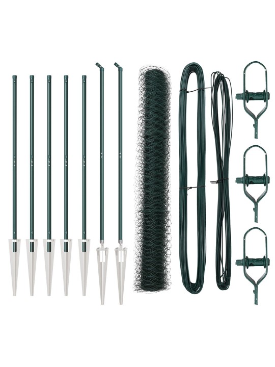 KUUSNURKNE AED ROHELINE 1.4X10 M TERAS, AIAPOSTID SPIKE'IGA 7 TK Ø32 MM 160 CM GALVANISEERITUD TERAS