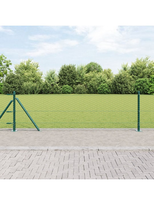 KUUETEISTNURKNE AED ROHELINE 0.6X25 M TERAS, AIA POSTID ALUSPLAATIDEGA 13 TK Ø32MM 70CM GALVANISEERITUD TERAS
