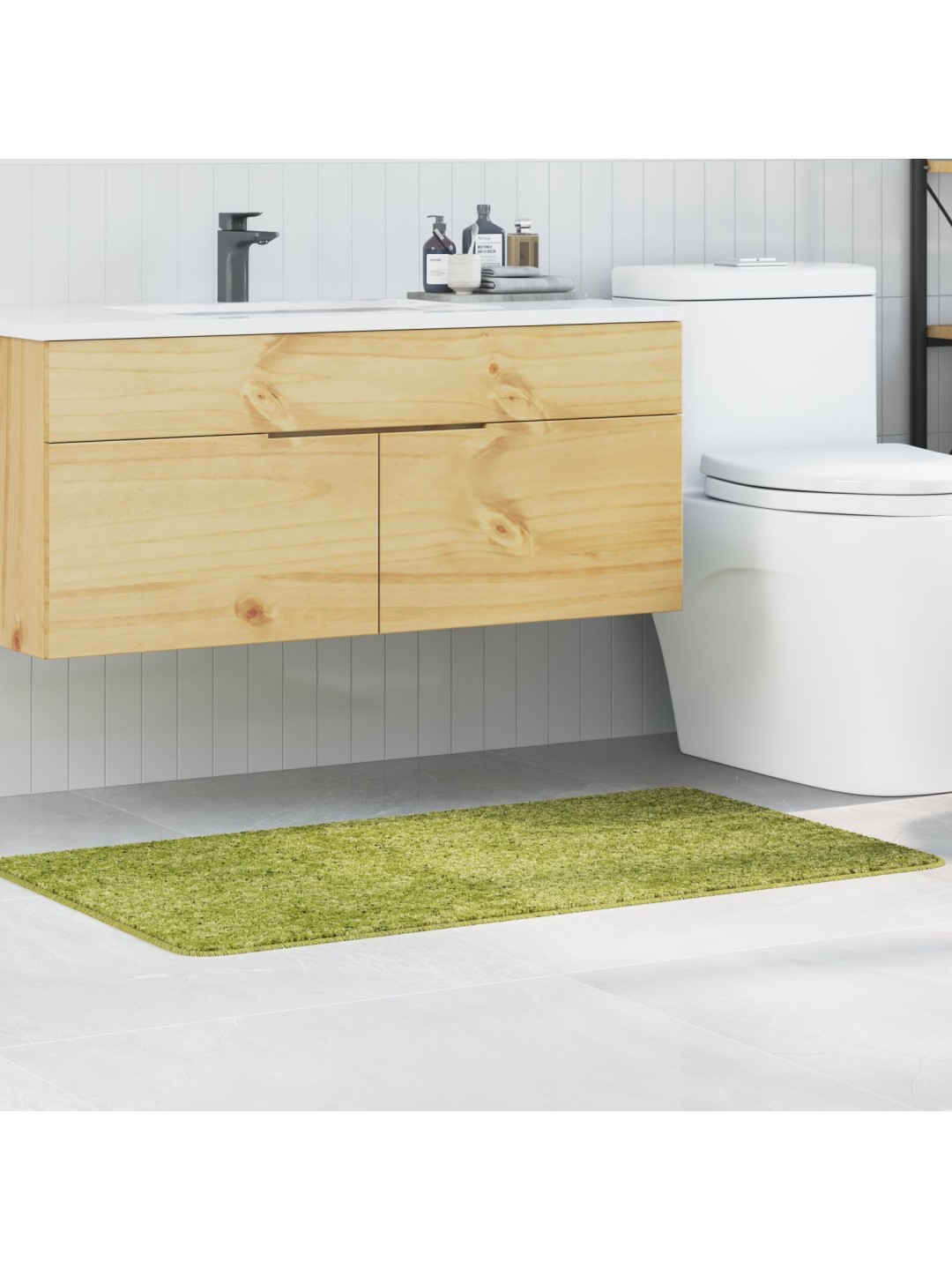 VANNITOAVAIP RISTKÜLIKULINE ROHELINE 70X120 CM POLÜPROPÜLEEN LIBISEMISVASTANE
