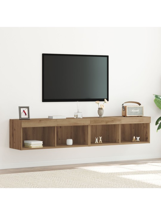 TV-SEINA KAPID LED-VALGUSTITEGA 2 TK ARTISAN OAK 80X30X30 CM
