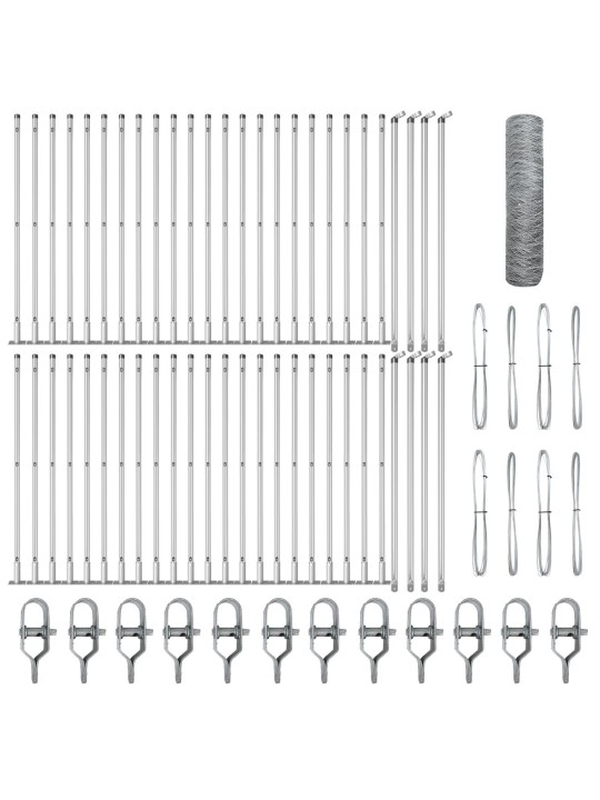 KUUSNURK AED 0.8X100 M GALVANISEERITUD TERAS, AIA POSTID ALUSPINKIDEGA 13 TK Ø32MM 90CM GALVANISEERITUD TERAS
