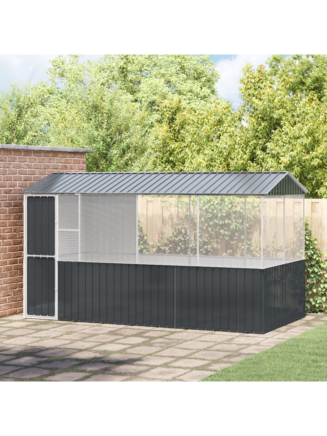 LINNUPUUR ANTHRACITE 215X78X200 CM GALVANISEERITUD TERAS