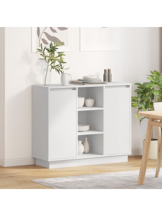 LED-I KÜLGLAUD VALGE 90X32X75 CM TÖÖTLEMATA PUIDUST