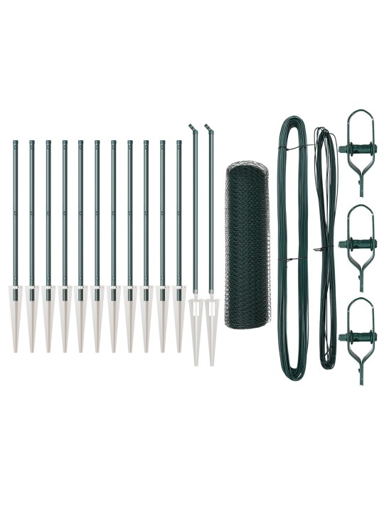KUUSNURKNE AED ROHELINE 0.8X25 M TERAS, AIAPOSTID SPIKE'IGA 13 TK Ø32 MM 100 CM GALVANISEERITUD TERAS