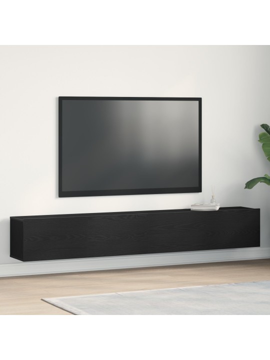 TV KAPI KOMPLEKT 2 TK MUST TAMME 100X30X30 CM TÖÖSTUSLIK PUIT