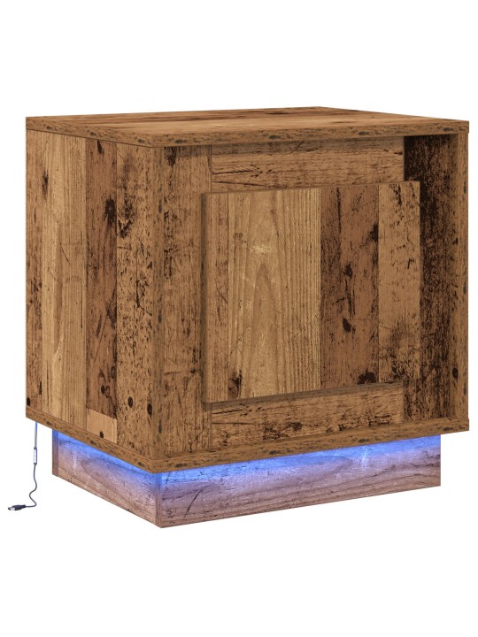 ÖÖKAPP LED-VALGUSTUSEGA VANAD PUIT 44X34,5X45 CM